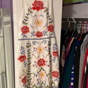 Gianni Bin Floral Embroidered Dress